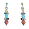 Southwest Sterling Silver Multicolor Post Dangle Earrings YX71117
